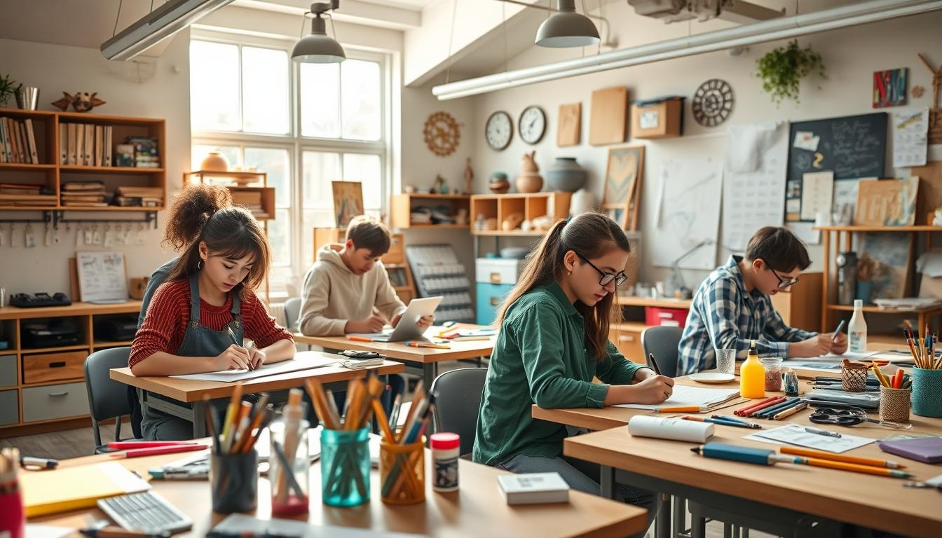Structured study materials and learning resources on a desk
